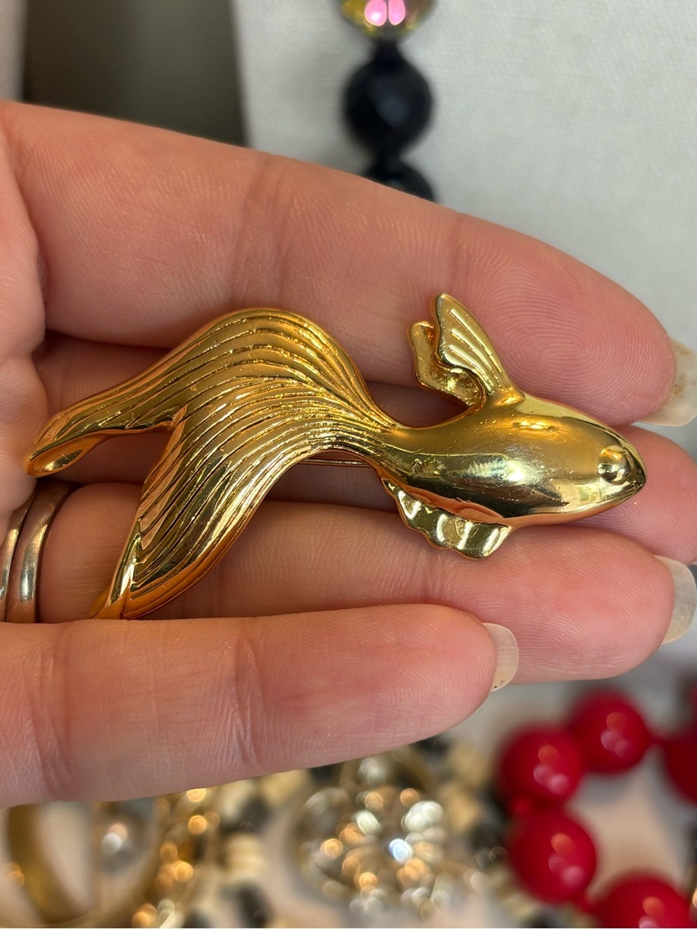 Vintage Liz Claiborne Goldfish Brooch Pin